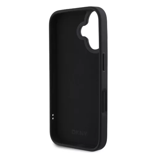DKNY 3D Rubber Repeat Logo Line tok, iPhone 16 - fekete
