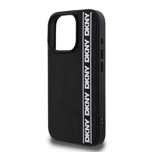 DKNY 3D Rubber Repeat Logo Line tok, iPhone 16 Pro Max - fekete