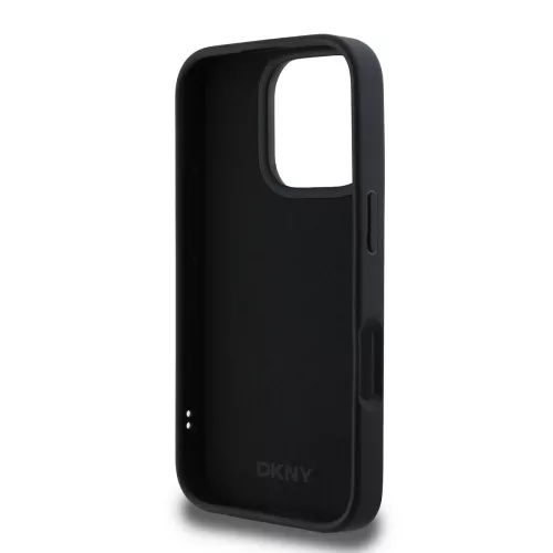 DKNY 3D Rubber Repeat Logo Line tok, iPhone 16 Pro Max - fekete