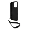 DKNY PU Leather Stack Logo Wrist Strap tok, iPhone 16 Pro Max - fekete