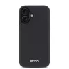 DKNY PU Leather Silver Metal Logo Magsafe tok, iPhone 16 Plus - fekete