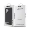 DKNY PU Leather Silver Metal Logo Magsafe tok, iPhone 16 Plus - fekete
