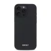 DKNY PU Leather Silver Metal Logo Magsafe tok, iPhone 16 Pro Max - fekete