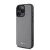 DKNY PU Leather Silver Metal Logo Magsafe tok, iPhone 16 Pro - ezüst