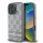 DKNY PU Leather Checkered Pattern and Stripe tok, iPhone 16 Pro - bézs