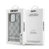 DKNY PU Leather Checkered Pattern and Stripe tok, iPhone 16 Pro - bézs