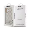 DKNY PU Leather Checkered Pattern and Stripe tok, iPhone 16 - rózsaszín