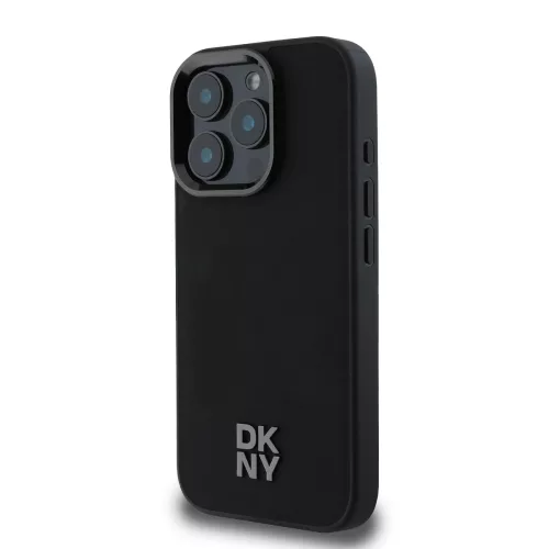 DKNY PU Leather Stack Logo Magsafe tok, iPhone 16 Pro Max - fekete