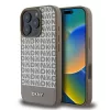DKNY PU Leather Repeat Pattern Bottom Stripe MagSafe tok, iPhone 16 Pro Max - barna