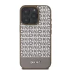 DKNY PU Leather Repeat Pattern Bottom Stripe MagSafe tok, iPhone 16 Pro Max - barna