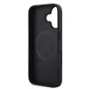 DKNY PU Leather Repeat Pattern Bottom Stripe MagSafe tok, iPhone 16 Plus - fekete