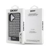 DKNY PU Leather Repeat Pattern Bottom Stripe MagSafe tok, iPhone 16 Plus - fekete