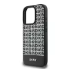 DKNY PU Leather Repeat Pattern Bottom Stripe MagSafe tok, iPhone 16 Pro - fekete