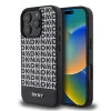DKNY PU Leather Repeat Pattern Bottom Stripe MagSafe tok, iPhone 16 Pro Max - fekete