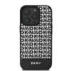 DKNY PU Leather Repeat Pattern Bottom Stripe MagSafe tok, iPhone 16 Pro Max - fekete