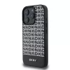 DKNY PU Leather Repeat Pattern Bottom Stripe MagSafe tok, iPhone 16 Pro Max - fekete
