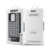 DKNY PU Leather Repeat Pattern Bottom Stripe MagSafe tok, iPhone 16 Pro Max - fekete