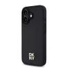 DKNY PU Leather Repeat Pattern Stack Logo MagSafe tok, iPhone 16 Plus - fekete