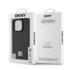 DKNY PU Leather Repeat Pattern Stack Logo MagSafe tok, iPhone 16 Pro - fekete