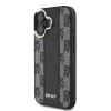 DKNY PU Leather Checkered Pattern Magsafe tok, iPhone 16 Plus - fekete