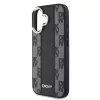 DKNY PU Leather Checkered Pattern Magsafe tok, iPhone 16 Plus - fekete