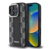DKNY PU Leather Checkered Pattern Magsafe tok, iPhone 16 Pro - fekete