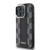 DKNY PU Leather Checkered Pattern Magsafe tok, iPhone 16 Pro - fekete