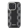 DKNY PU Leather Checkered Pattern Magsafe tok, iPhone 16 Pro Max - fekete