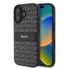 DKNY PU Leather Repeat Pattern Tonal Stripe tok, iPhone 16 Plus - fekete