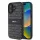 DKNY PU Leather Repeat Pattern Tonal Stripe tok, iPhone 16 Plus - fekete