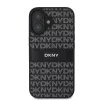 DKNY PU Leather Repeat Pattern Tonal Stripe tok, iPhone 16 Plus - fekete