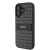 DKNY PU Leather Repeat Pattern Tonal Stripe tok, iPhone 16 Plus - fekete