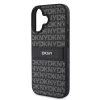 DKNY PU Leather Repeat Pattern Tonal Stripe tok, iPhone 16 Plus - fekete