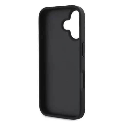 DKNY PU Leather Repeat Pattern Tonal Stripe tok, iPhone 16 Plus - fekete
