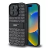 DKNY PU Leather Repeat Pattern Tonal Stripe tok, iPhone 16 Pro - fekete