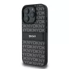 DKNY PU Leather Repeat Pattern Tonal Stripe tok, iPhone 16 Pro - fekete