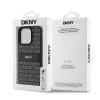DKNY PU Leather Repeat Pattern Tonal Stripe tok, iPhone 16 Pro - fekete