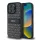 DKNY PU Leather Repeat Pattern Tonal Stripe tok, iPhone 16 Pro Max - fekete