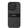 DKNY PU Leather Repeat Pattern Tonal Stripe tok, iPhone 16 Pro Max - fekete