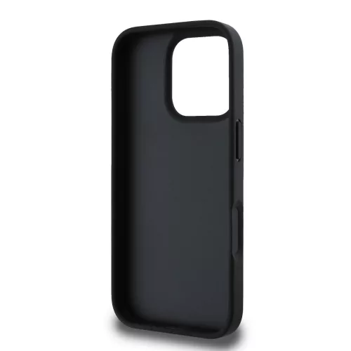 DKNY PU Leather Repeat Pattern Tonal Stripe tok, iPhone 16 Pro Max - fekete