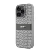 DKNY PU Leather Repeat Pattern Tonal Stripe tok, iPhone 16 Pro Max - bézs