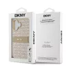 DKNY PU Leather Repeat Pattern Tonal Stripe tok, iPhone 16 Plus - rózsaszín