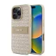 DKNY PU Leather Repeat Pattern Tonal Stripe tok, iPhone 16 Pro Max - rózsaszín