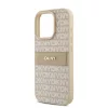 DKNY PU Leather Repeat Pattern Tonal Stripe tok, iPhone 16 Pro Max - rózsaszín