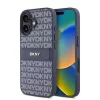 DKNY PU Leather Repeat Pattern Tonal Stripe tok, iPhone 16 - kék