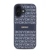 DKNY PU Leather Repeat Pattern Tonal Stripe tok, iPhone 16 - kék