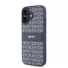 DKNY PU Leather Repeat Pattern Tonal Stripe tok, iPhone 16 - kék