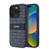 DKNY PU Leather Repeat Pattern Tonal Stripe tok, iPhone 16 Pro - kék