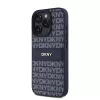 DKNY PU Leather Repeat Pattern Tonal Stripe tok, iPhone 16 Pro - kék