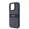 DKNY PU Leather Repeat Pattern Tonal Stripe tok, iPhone 16 Pro - kék